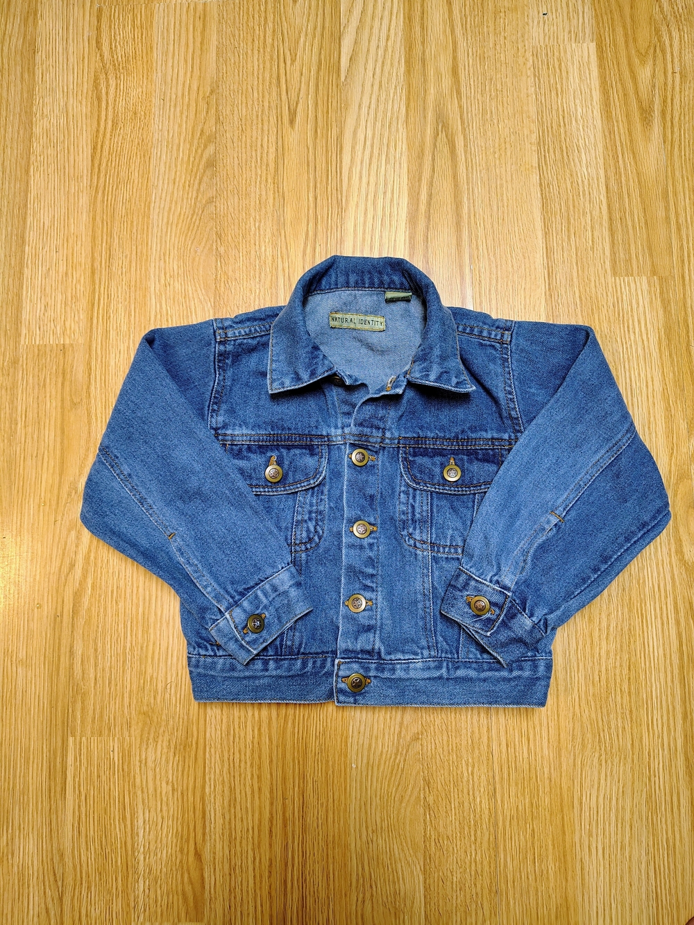 Kids Natural  Identity Blue Denim Jacket - Classic Button-Up Size 5